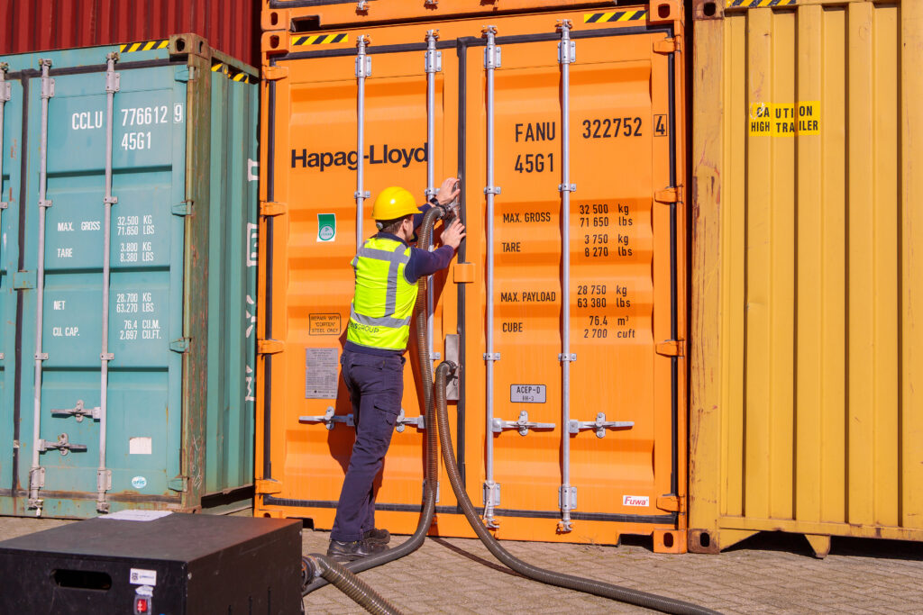 container fumigation with gas